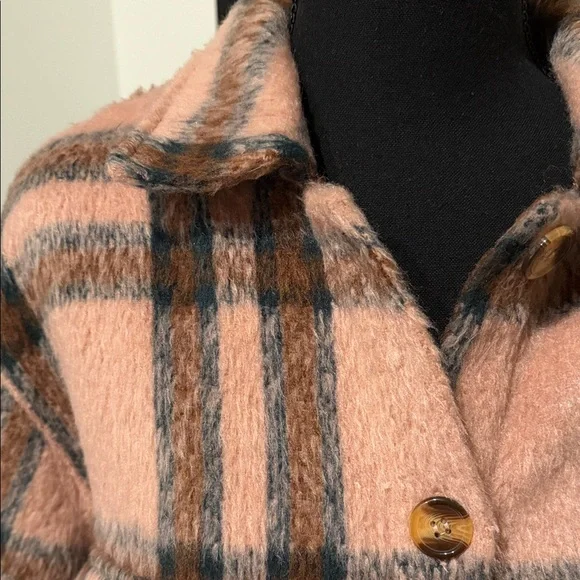 GeeGee flannel  Plaid Teddy Jacket medium - Picture 2 of 12